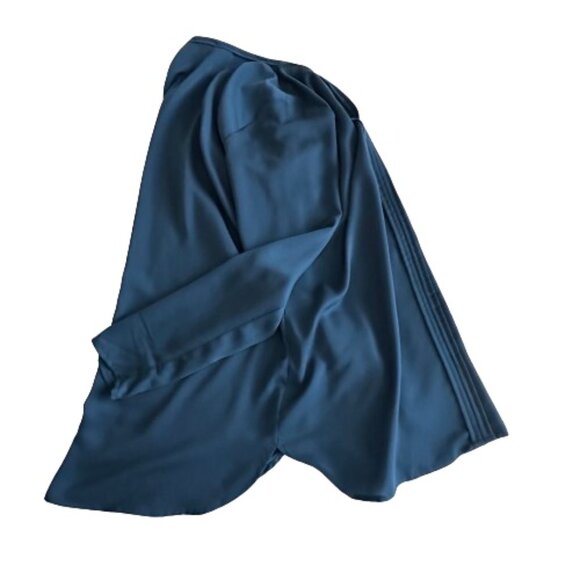 Ann Taylor Women's S Blue Modest Long Sleeves V-Neck Pull Over Blouse/Shirt Top - Picture 10 of 13